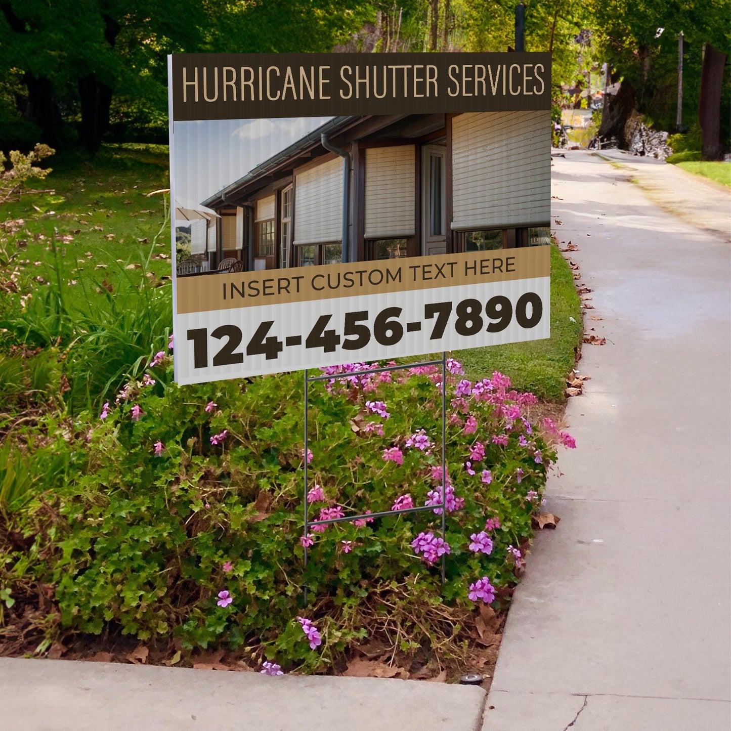 Hurricane Shutter Services Yard Sign Design 3 -  BFS-HUR-24X18-DS-D3-BFS-HUR-24X18-SS-D3