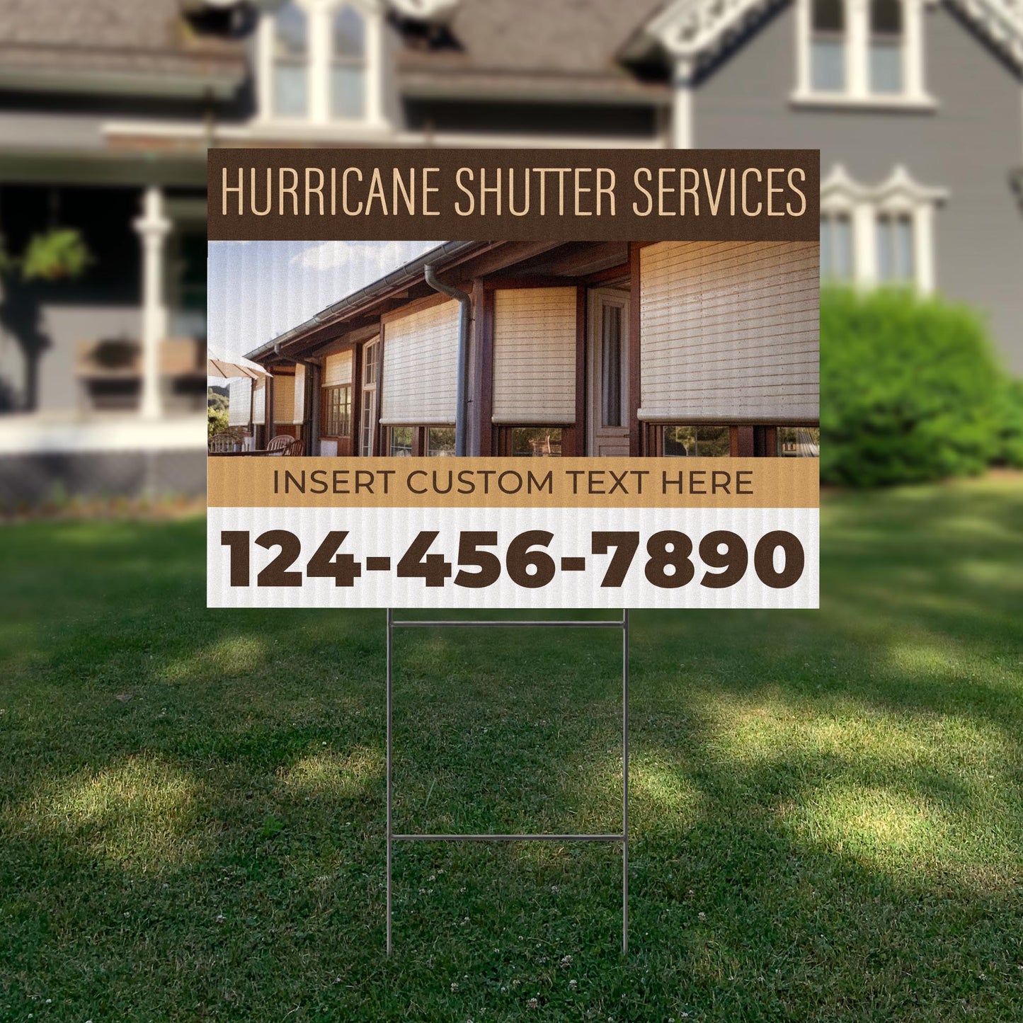 Hurricane Shutter Services Yard Sign Design 3 -  BFS-HUR-24X18-DS-D3-BFS-HUR-24X18-SS-D3