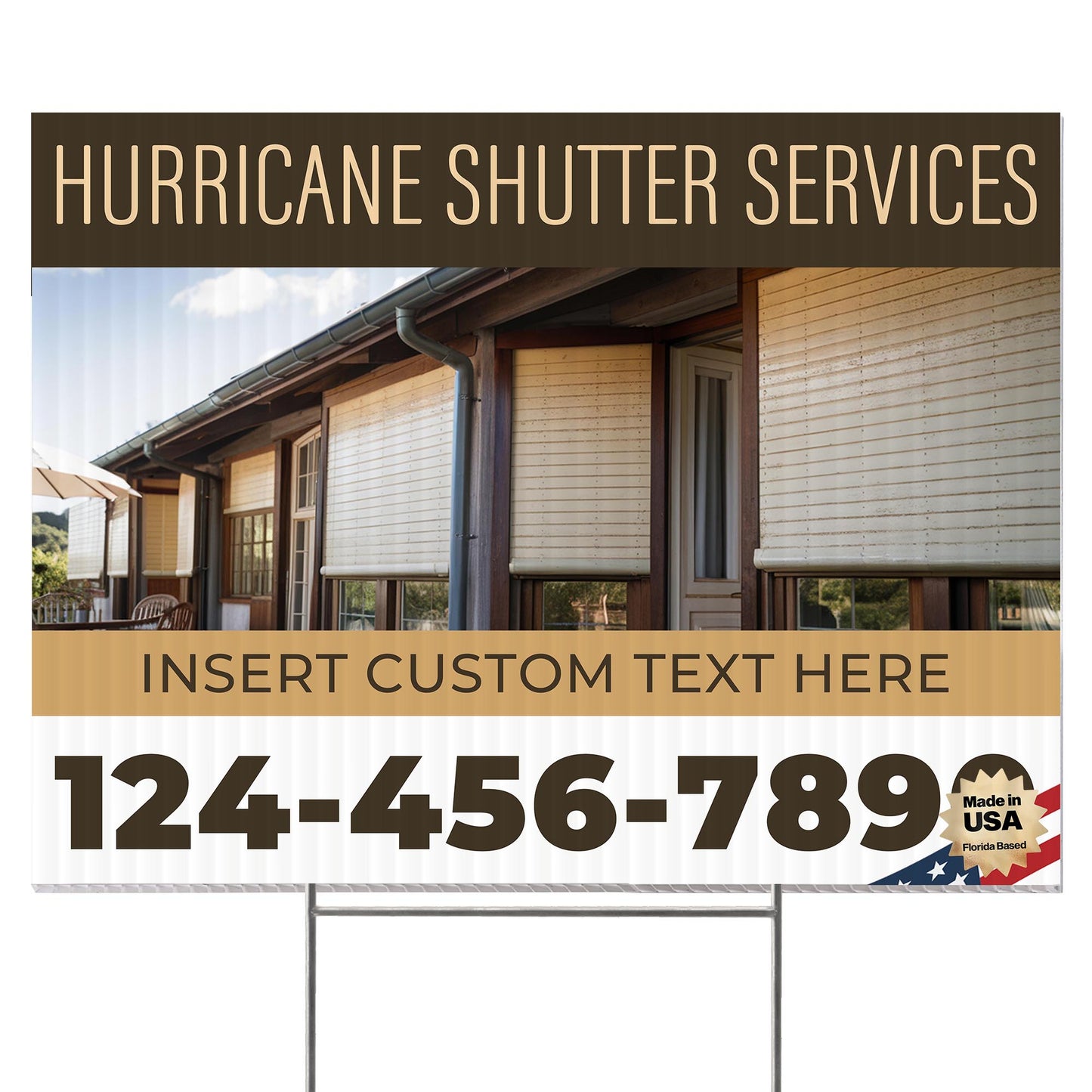 Hurricane Shutter Services Yard Sign Design 3 -  BFS-HUR-24X18-DS-D3-BFS-HUR-24X18-SS-D3