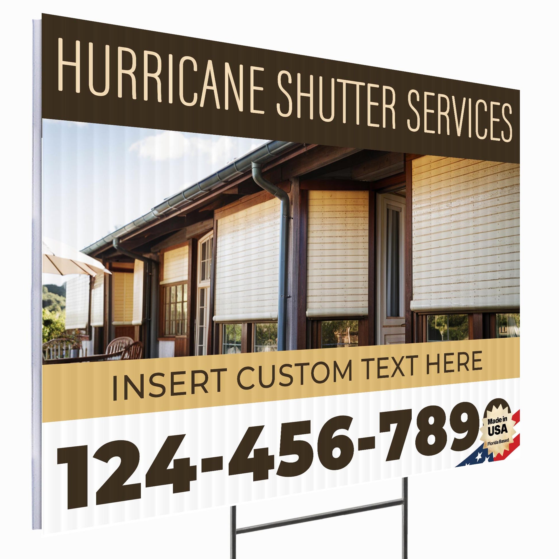 Hurricane Shutter Services Yard Sign Design 3 -  BFS-HUR-24X18-DS-D3-BFS-HUR-24X18-SS-D3