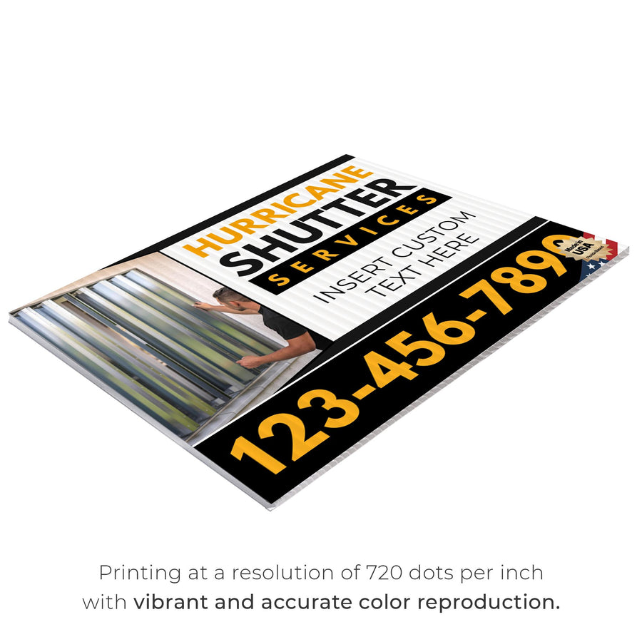 Hurricane Shutter Services Yard Sign Design 4 -  BFS-HUR-24X18-DS-D4-BFS-HUR-24X18-SS-D4
