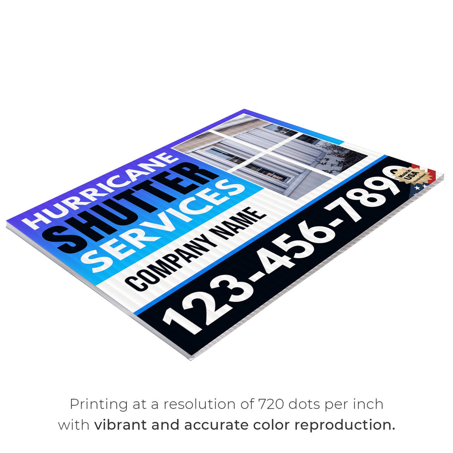 Hurricane Shutter Services Yard Sign Design 5 -  BFS-HUR-24X18-DS-D5-BFS-HUR-24X18-SS-D5