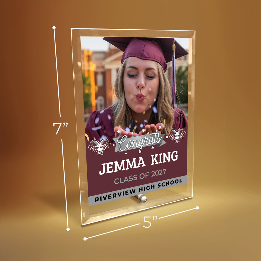Riverview High School Glass Plaque Design 6