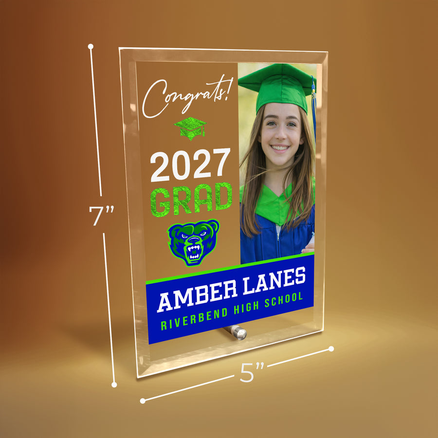 Riverbend High School Glass Plaque Design 4