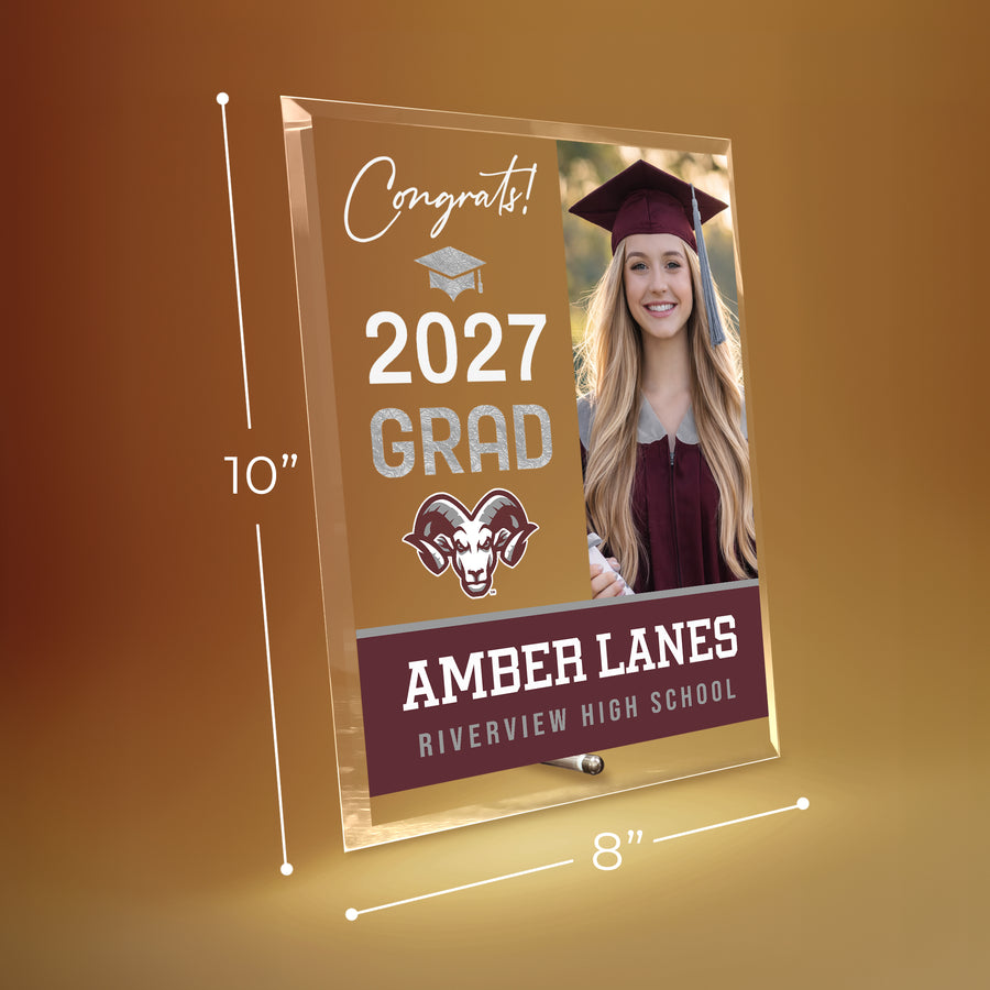 Riverview High School Glass Plaque Design 4
