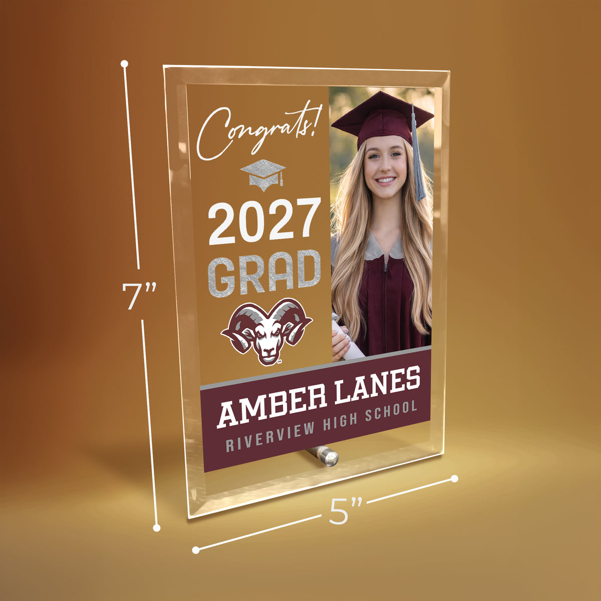 Riverview High School Glass Plaque Design 4