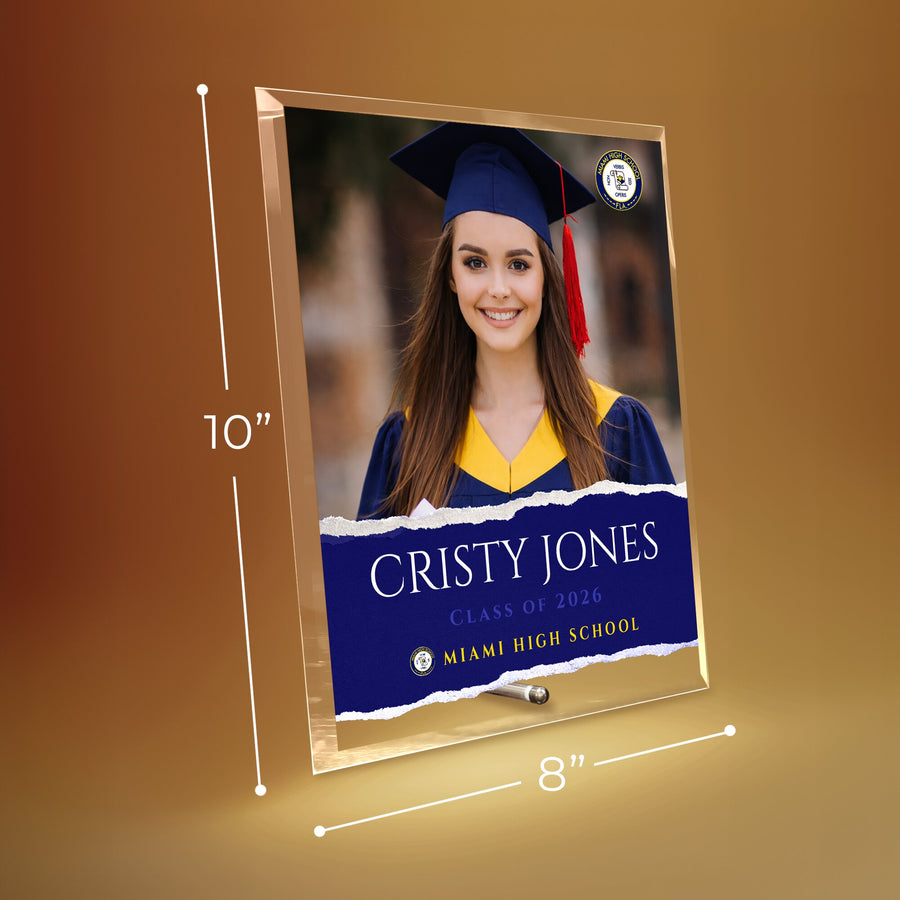 Miami High School Glass Plaque Design 3