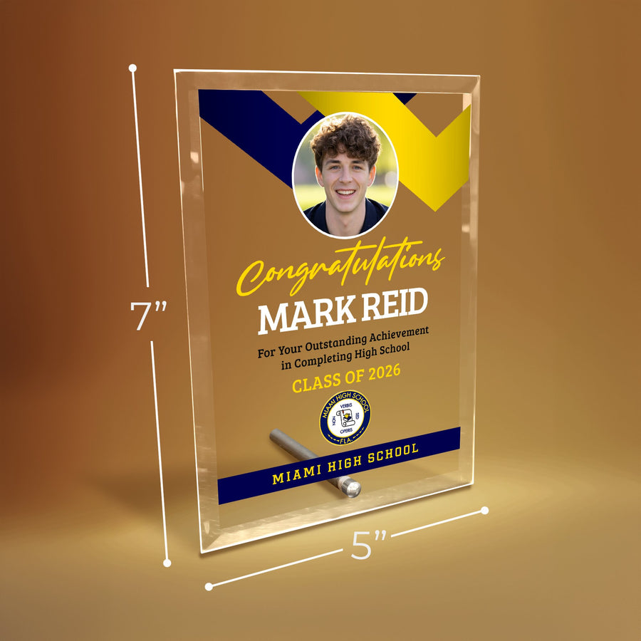 Miami High School Glass Plaque Design 1