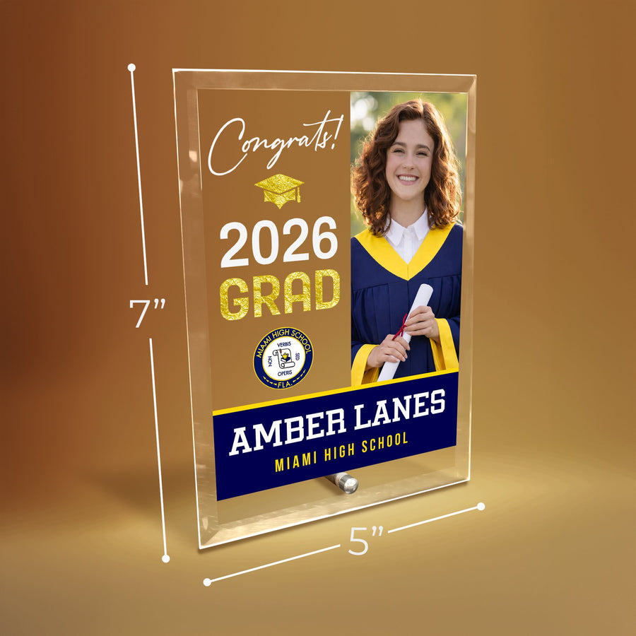 Miami High School Glass Plaque Design 4