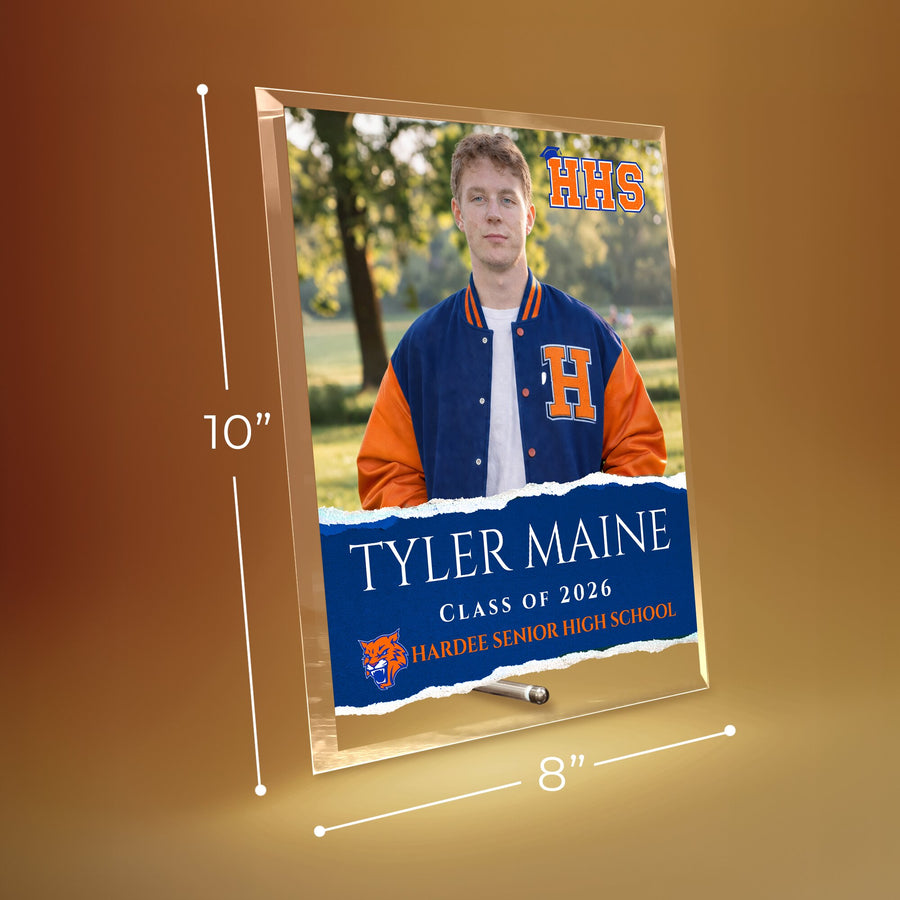 Hardee Senior High School Glass Plaque Design 3