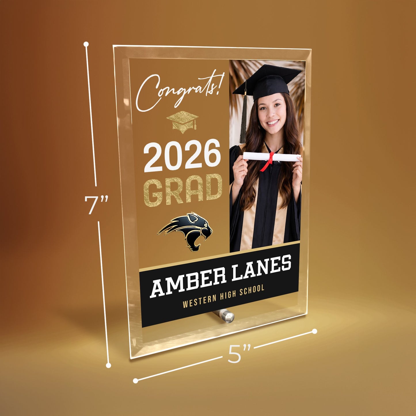 Western High School Glass Plaque Design 4