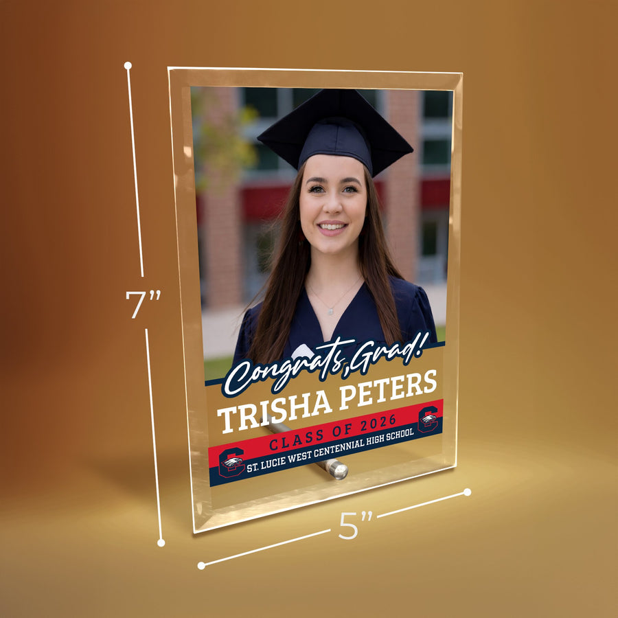 St. Lucie West Centennial High School Glass Plaque Design 2