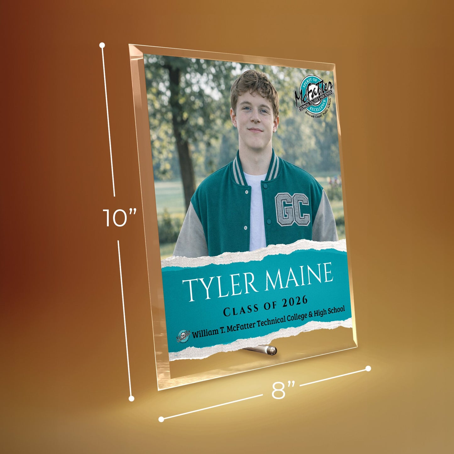 William T. McFatter Technical College & High School Glass Plaque Design 3