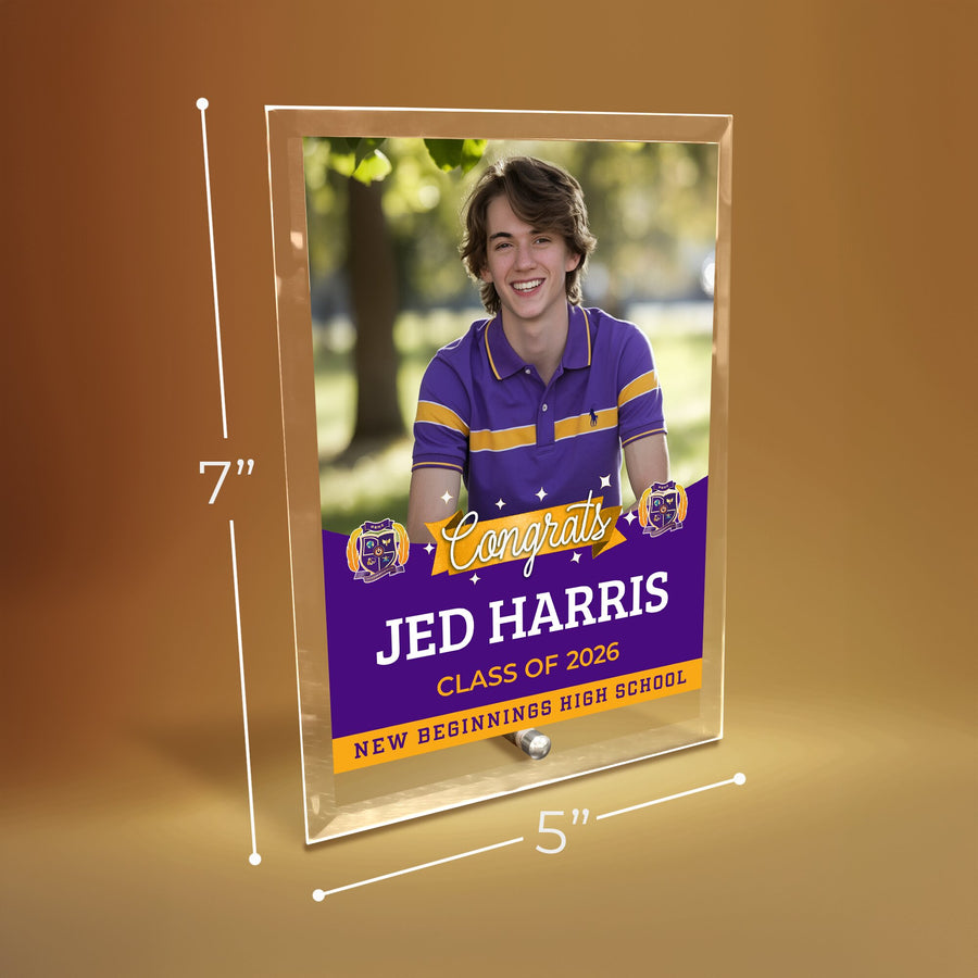 New Beginnings High School Glass Plaque Design 6