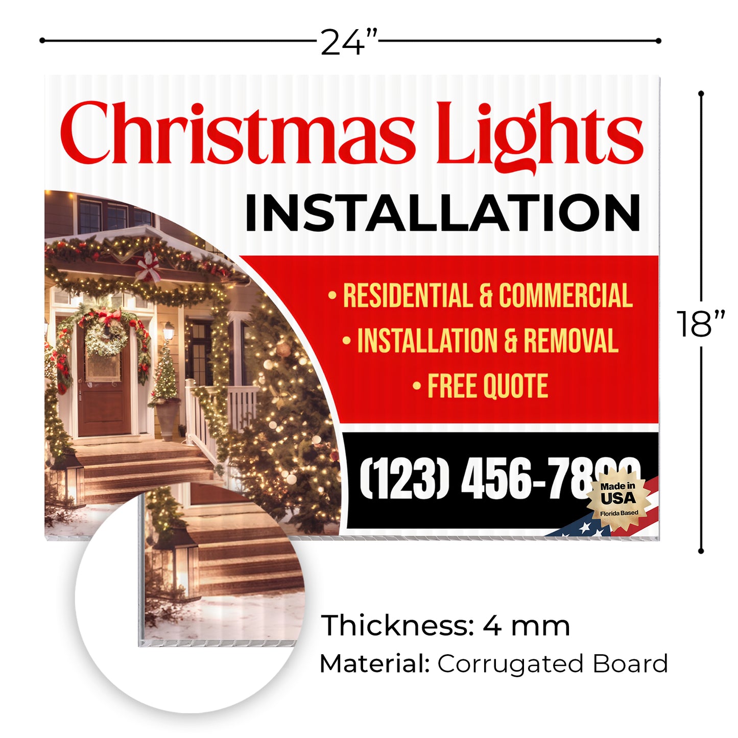 Christmas Lights Installation Yard Sign Design 6