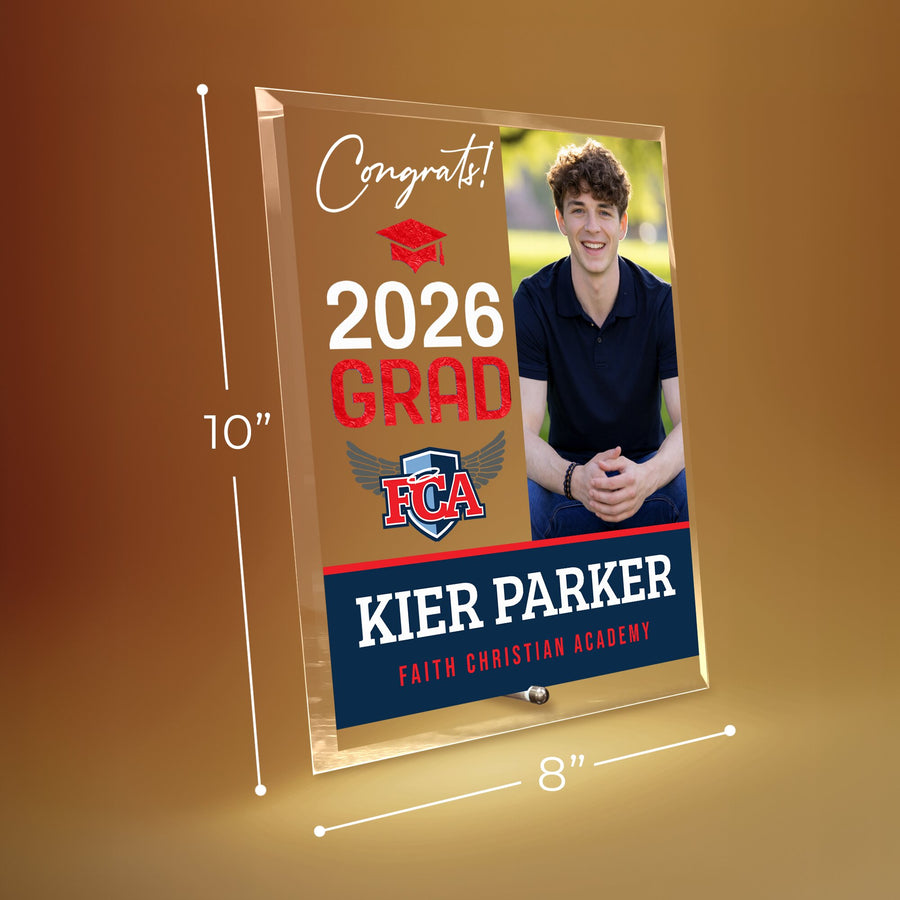 Faith Christian Academy Glass Plaque Design 4