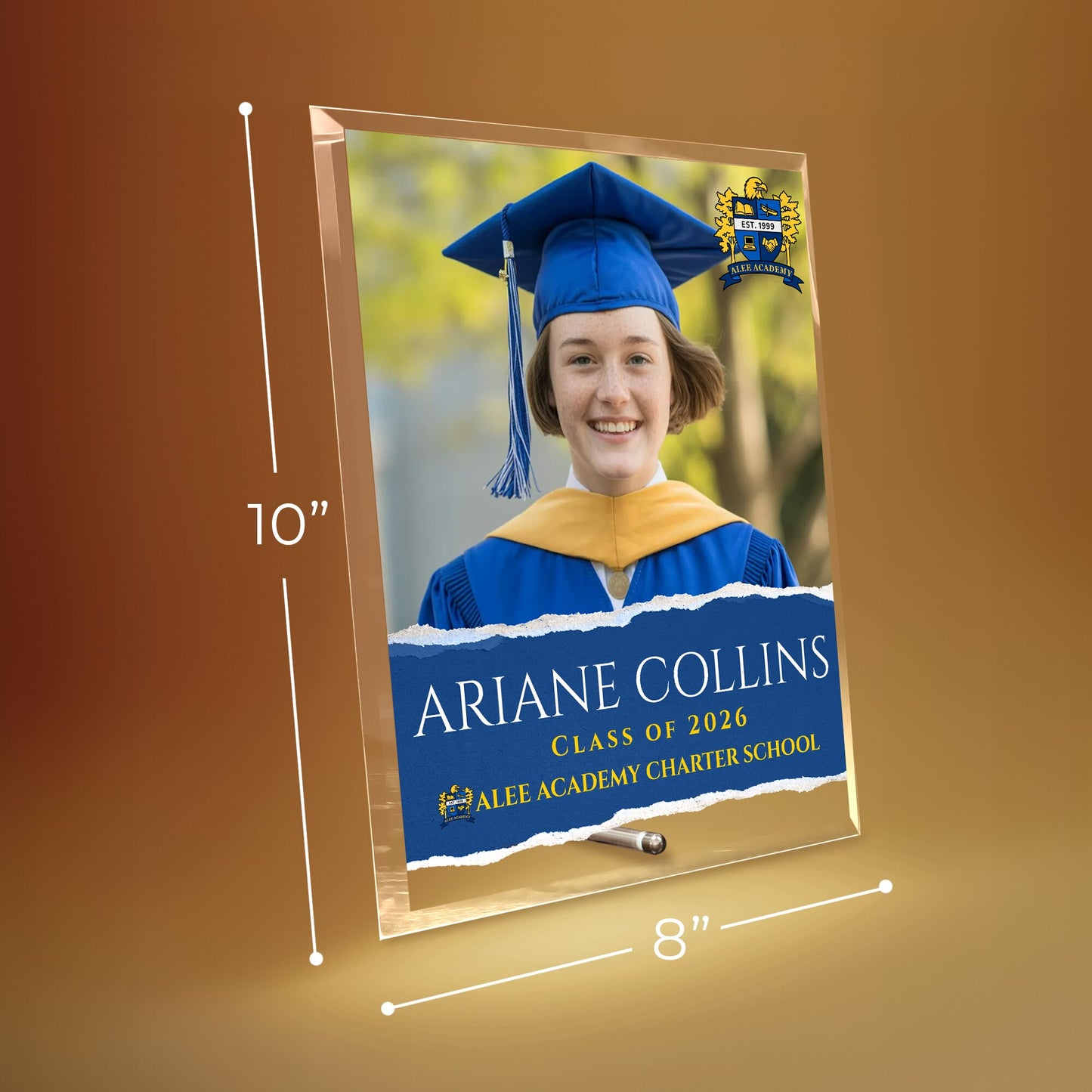 Alee Academy Charter School Glass Plaque Design 3