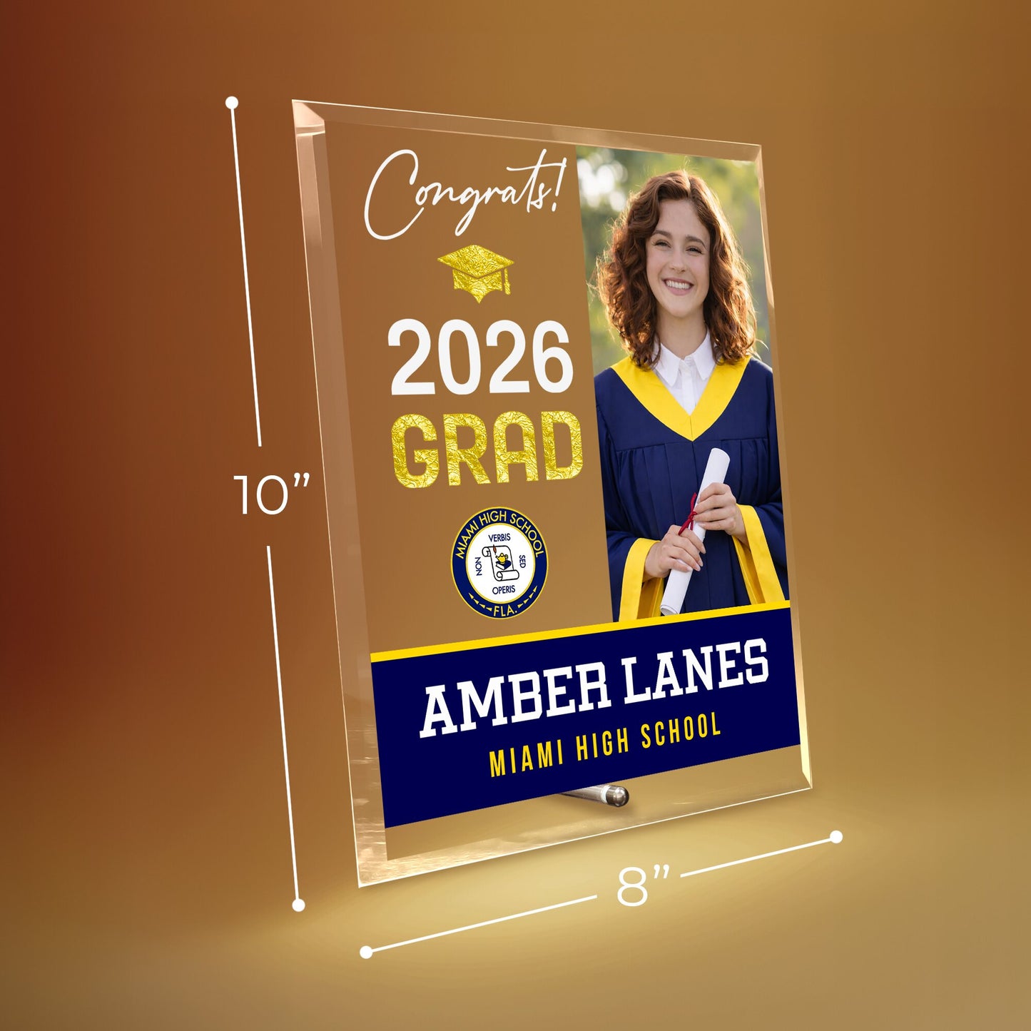 Miami High School Glass Plaque Design 4