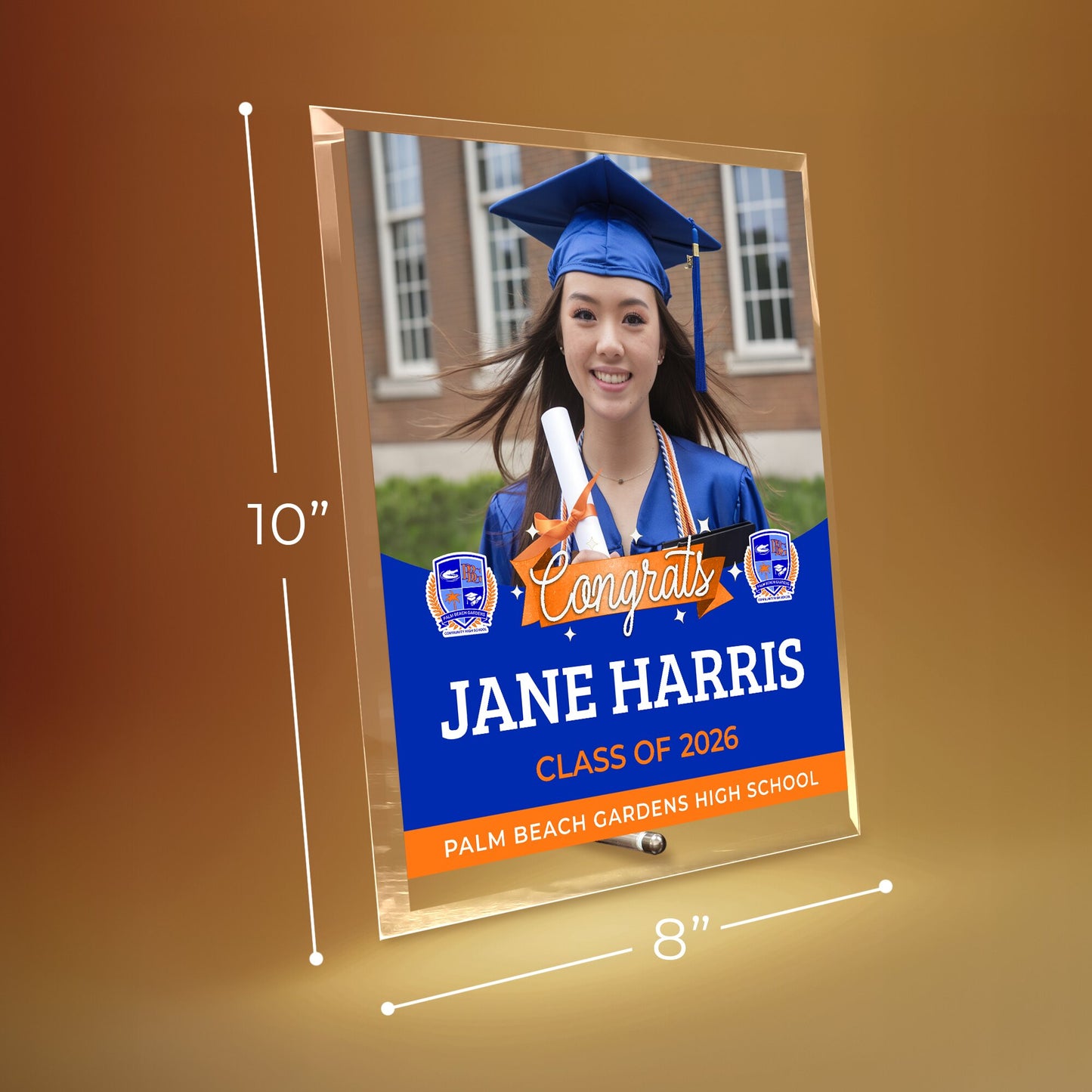 Palm Beach Gardens High School Glass Plaque Design 6