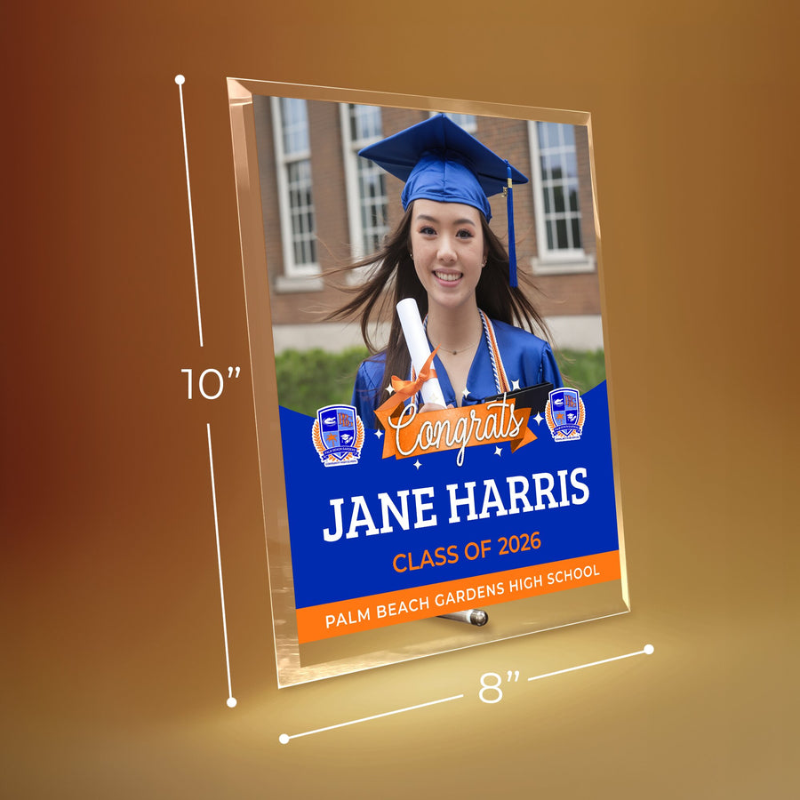 Palm Beach Gardens High School Glass Plaque Design 6
