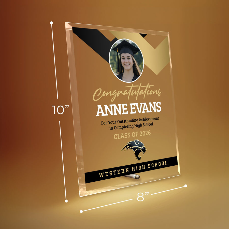 Western High School Glass Plaque Design 1
