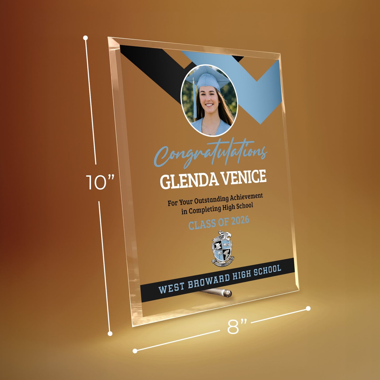 West Broward High School Glass Plaque Design 1