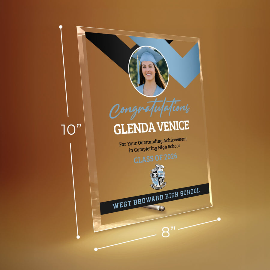 West Broward High School Glass Plaque Design 1