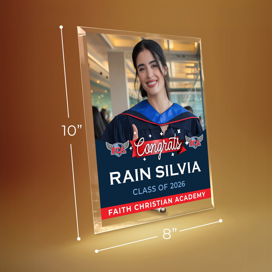 Faith Christian Academy Glass Plaque Design 6