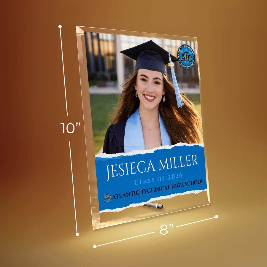 Atlantic Technical High School Glass Plaque Design 3