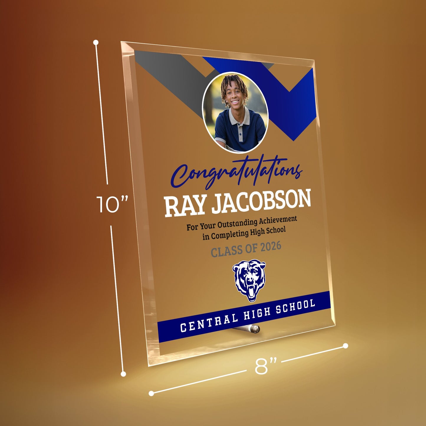 Central High School Glass Plaque Design 1