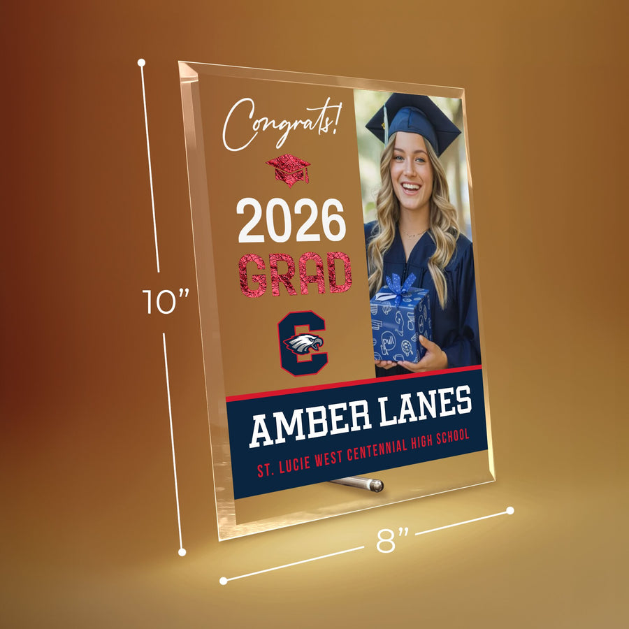 St. Lucie West Centennial High School Glass Plaque Design 4