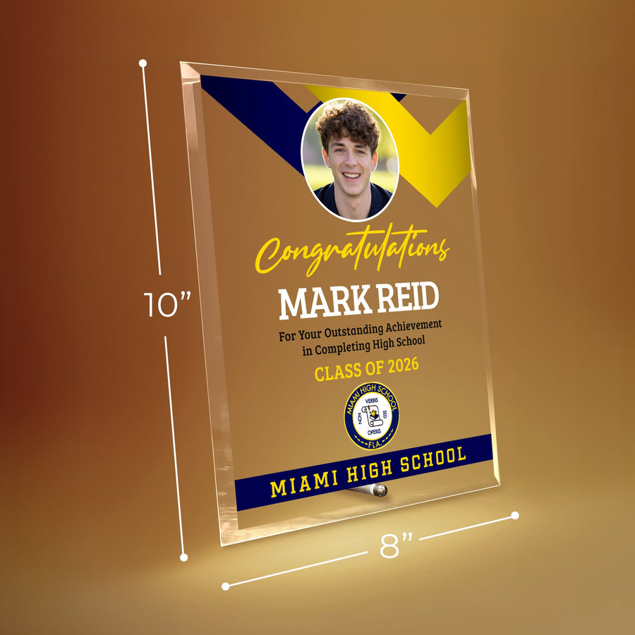 Miami High School Glass Plaque Design 1