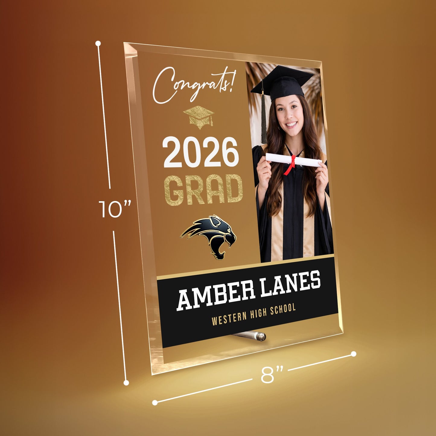 Western High School Glass Plaque Design 4