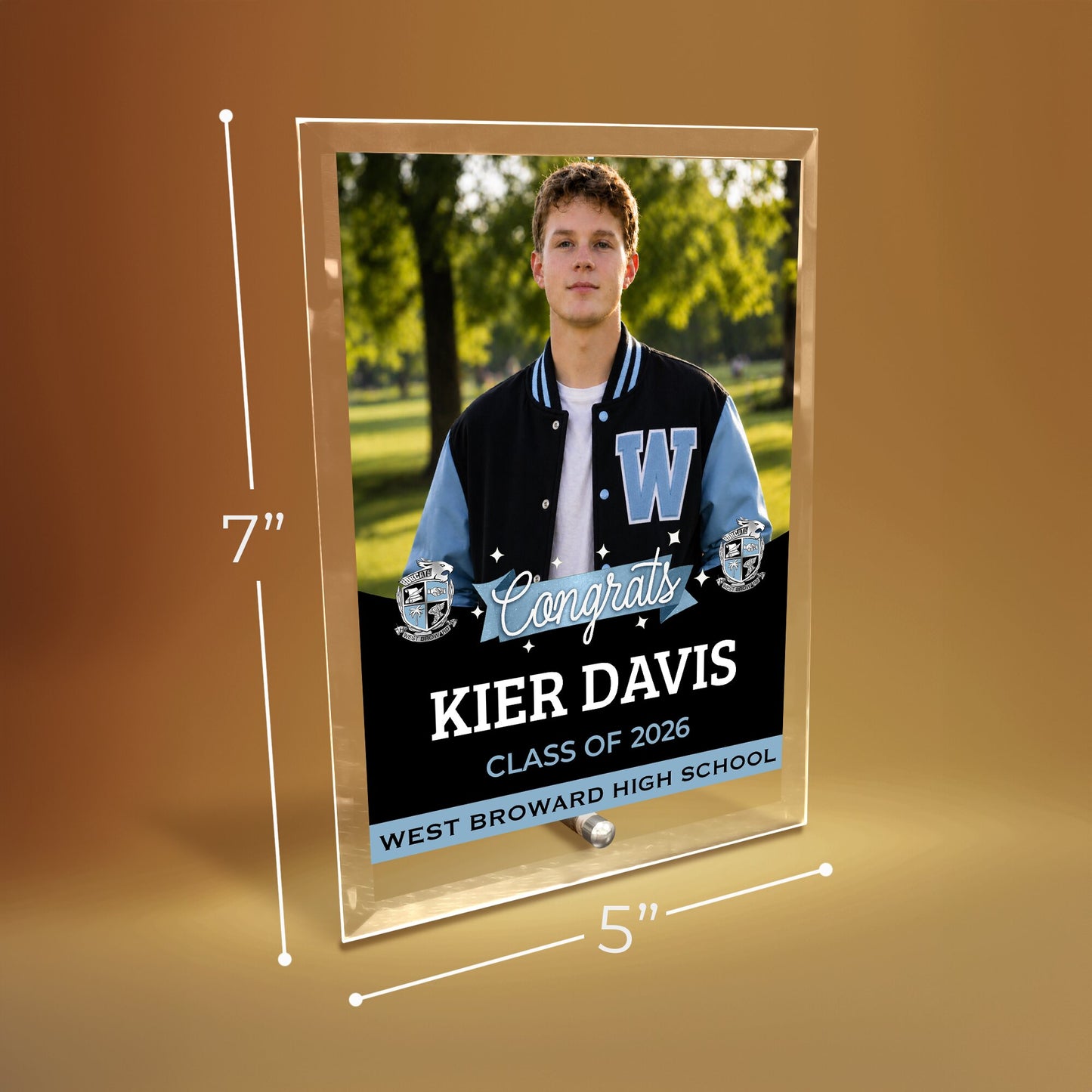 West Broward High School Glass Plaque Design 6