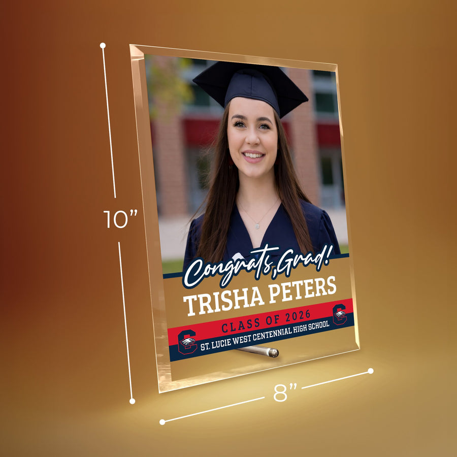 St. Lucie West Centennial High School Glass Plaque Design 2