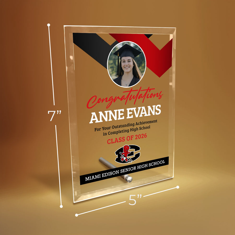 Miami Edison Senior High School Glass Plaque Design 1