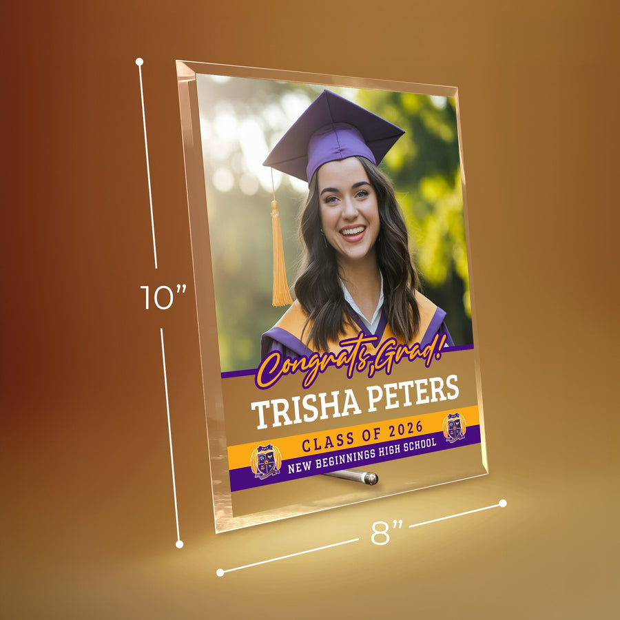 New Beginnings High School Glass Plaque Design 2
