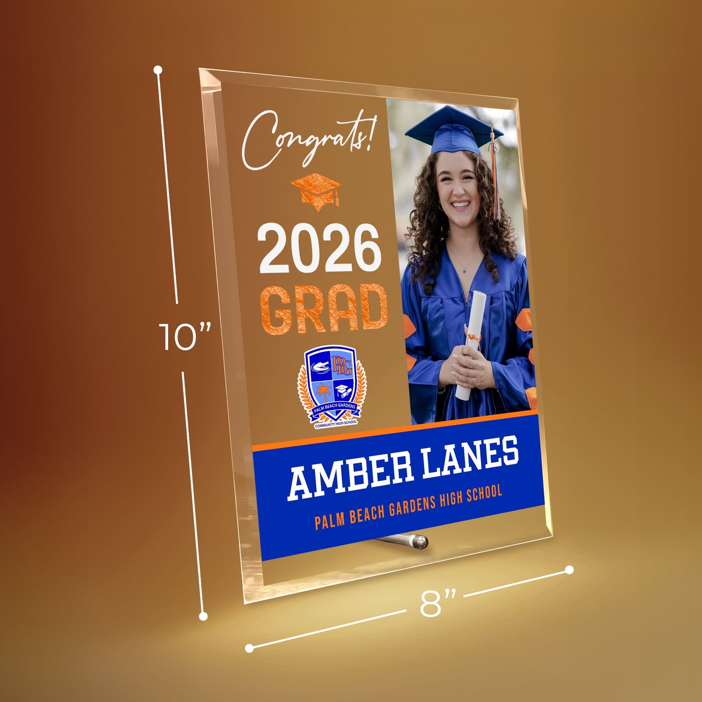Palm Beach Gardens High School Glass Plaque Design 4