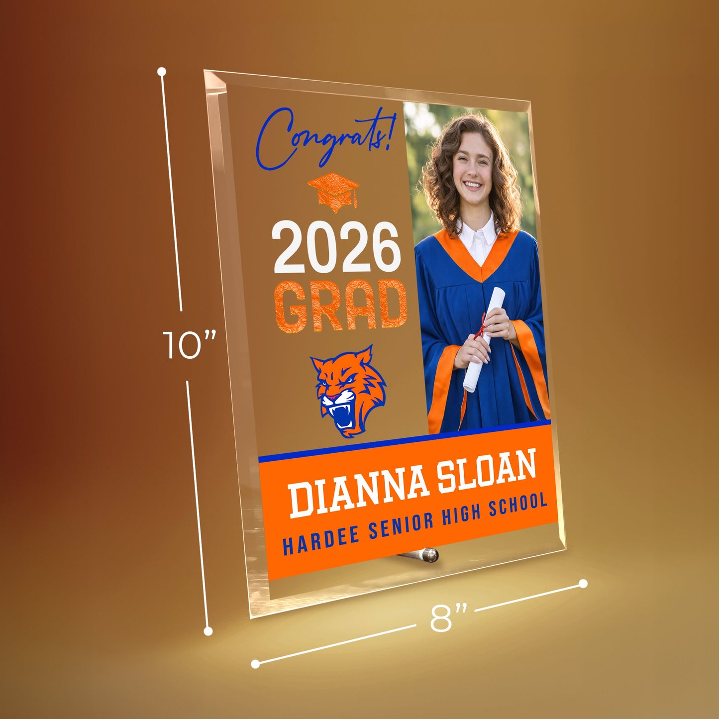 Hardee Senior High School Glass Plaque Design 4
