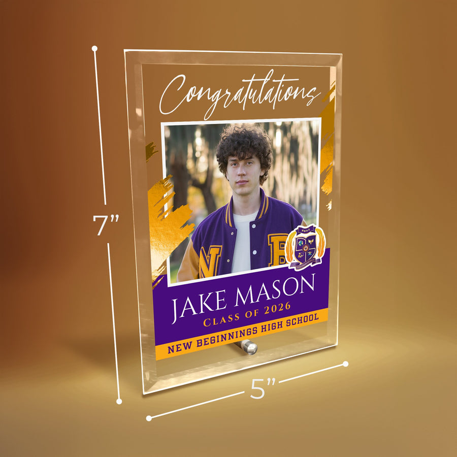 New Beginnings High School Glass Plaque Design 5