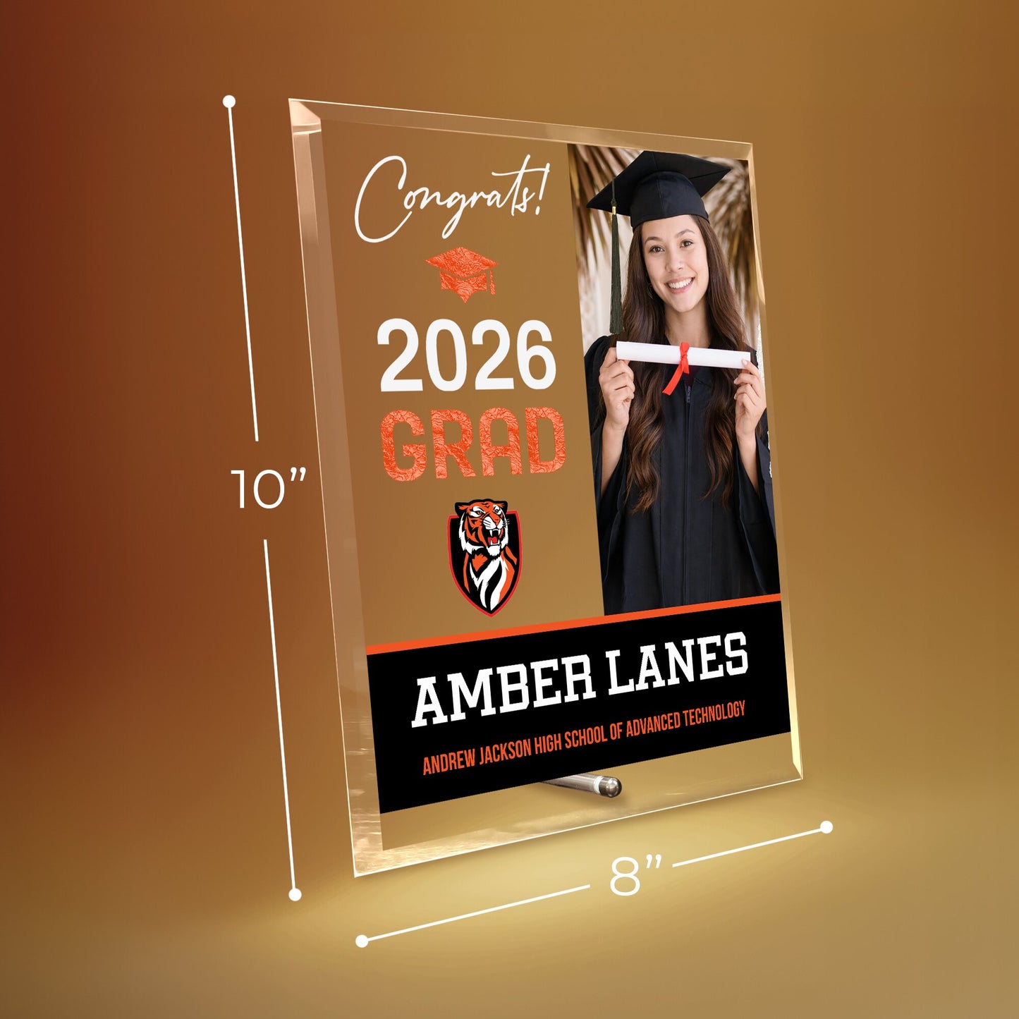 Andrew Jackson High School of Advanced Technology Glass Plaque Design 4
