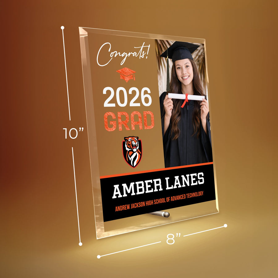 Andrew Jackson High School of Advanced Technology Glass Plaque Design 4