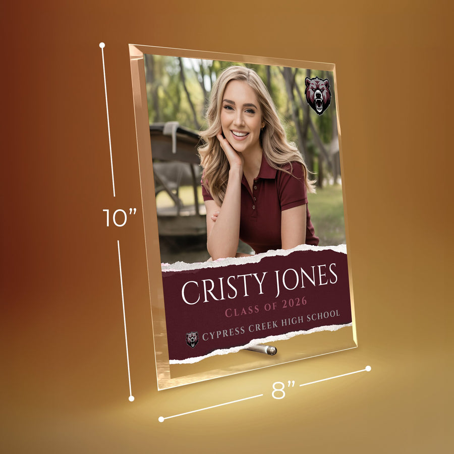 Cypress Creek High School Glass Plaque Design 3
