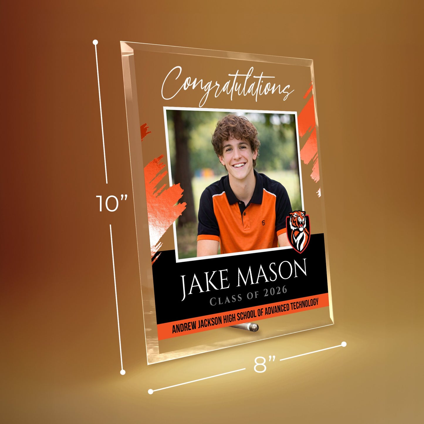 Andrew Jackson High School of Advanced Technology Glass Plaque Design 5