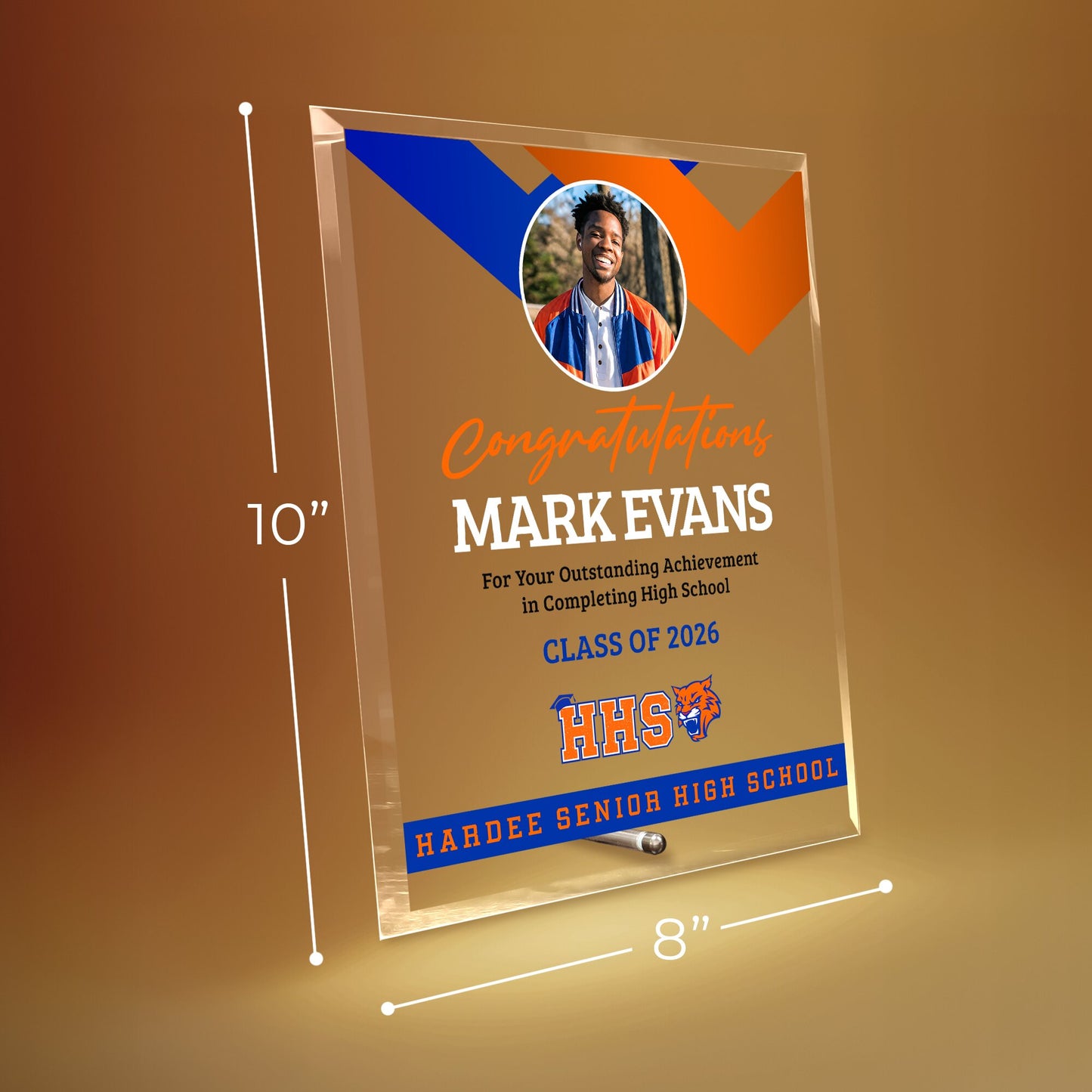 Hardee Senior High School Glass Plaque Design 1