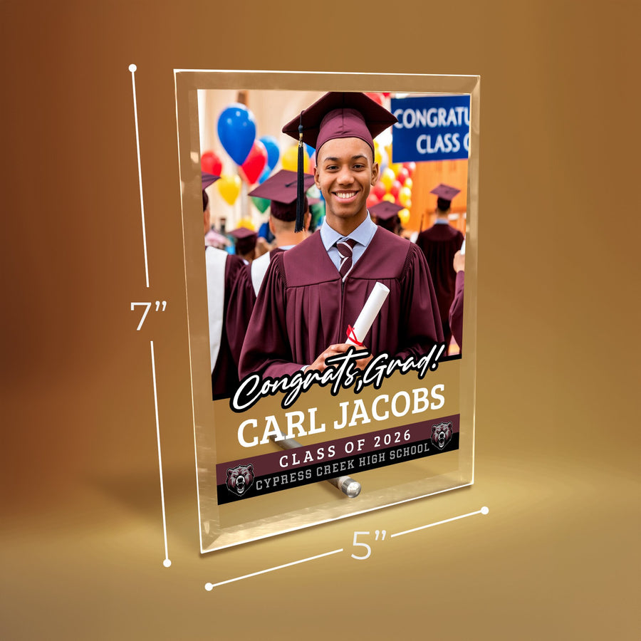Cypress Creek High School Glass Plaque Design 2