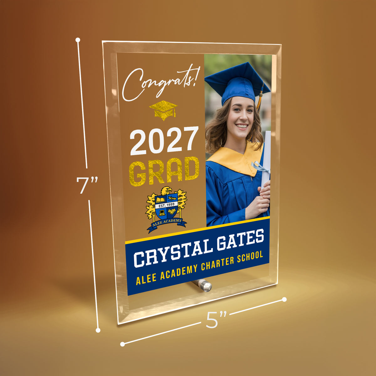 Alee Academy Charter School Glass Plaque Design 4