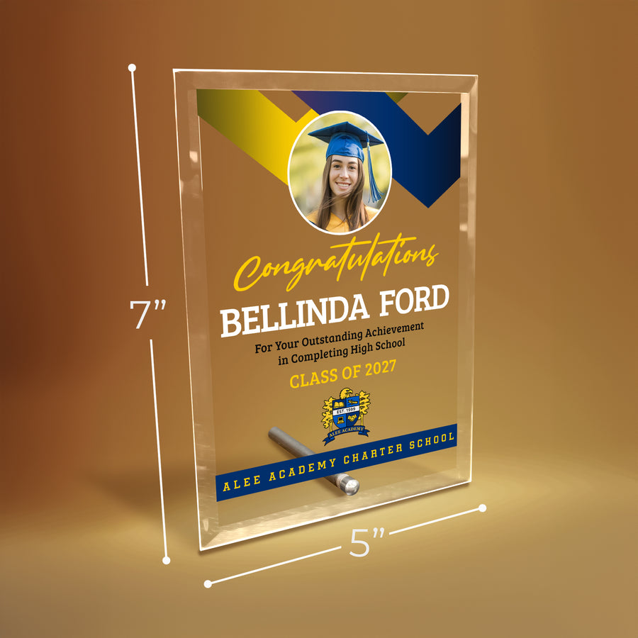 Alee Academy Charter School Glass Plaque Design 1