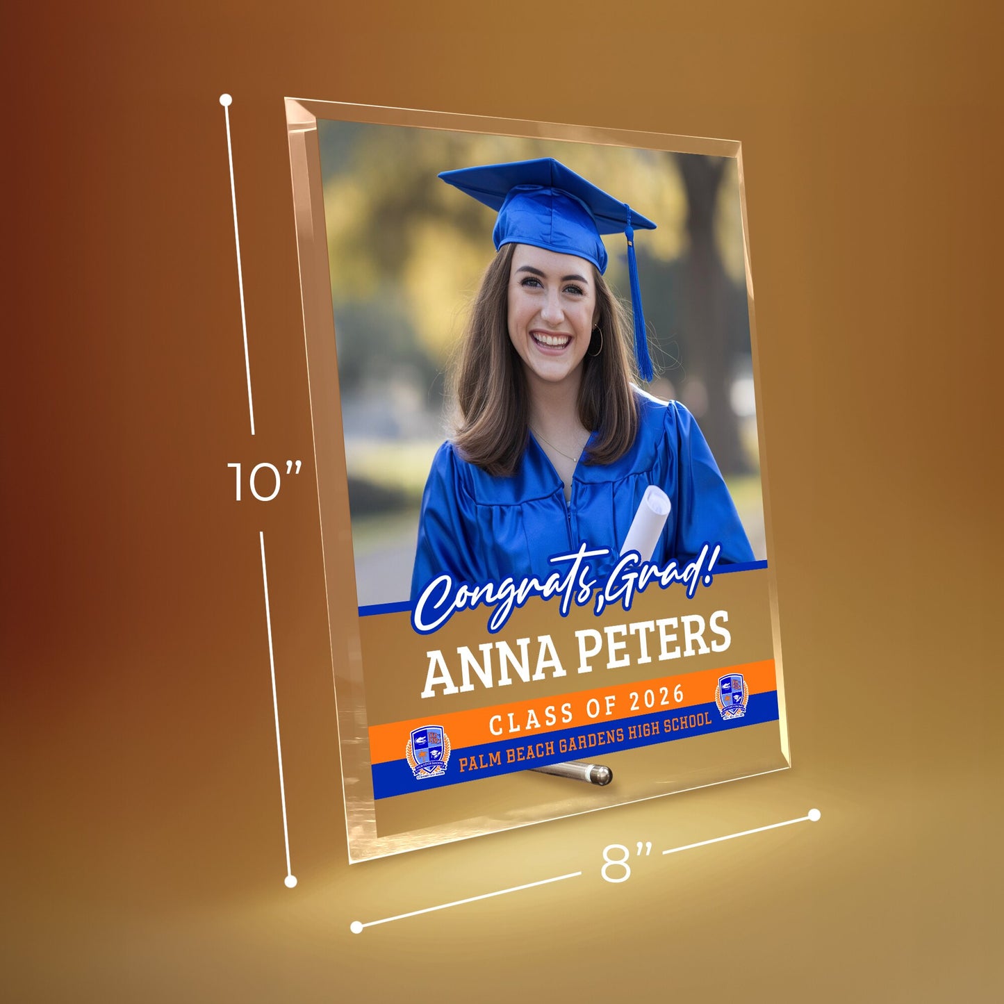 Palm Beach Gardens High School Glass Plaque Design 2