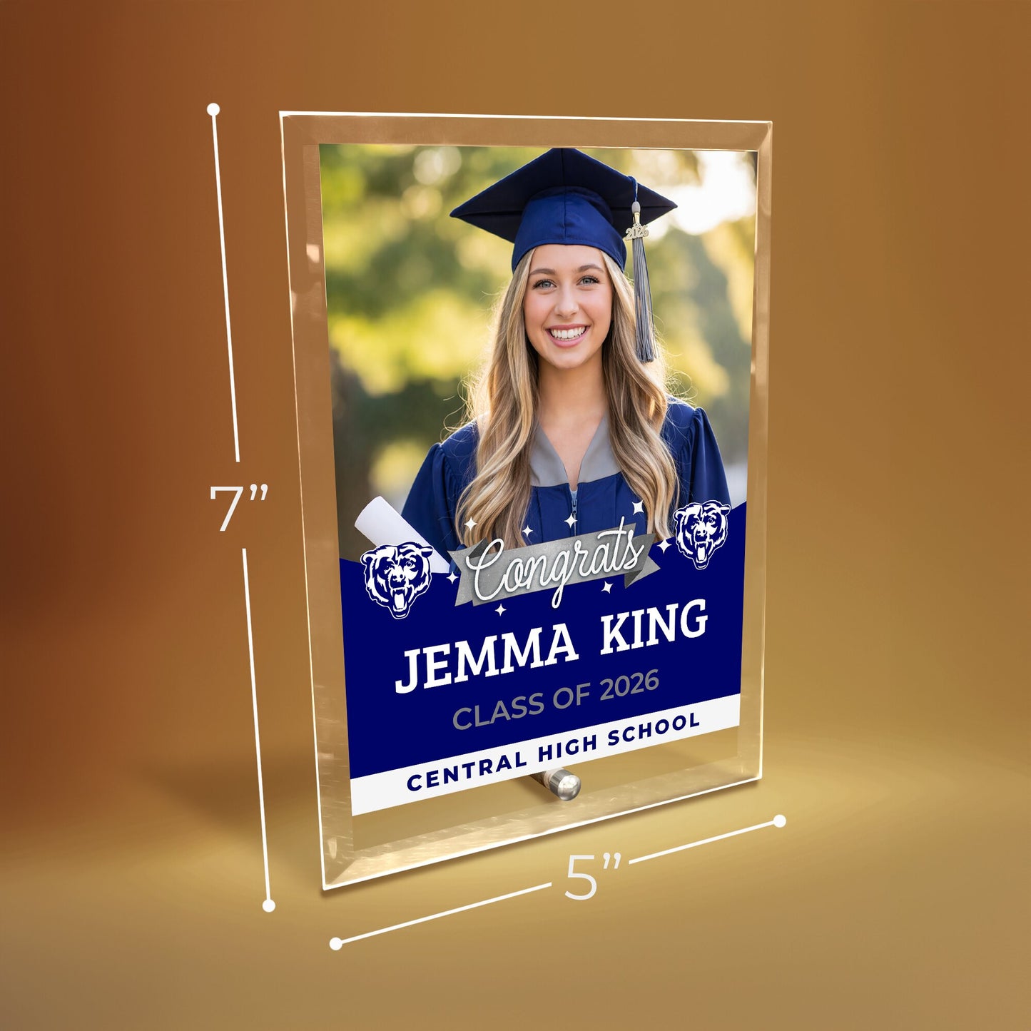 Central High School Glass Plaque Design 6